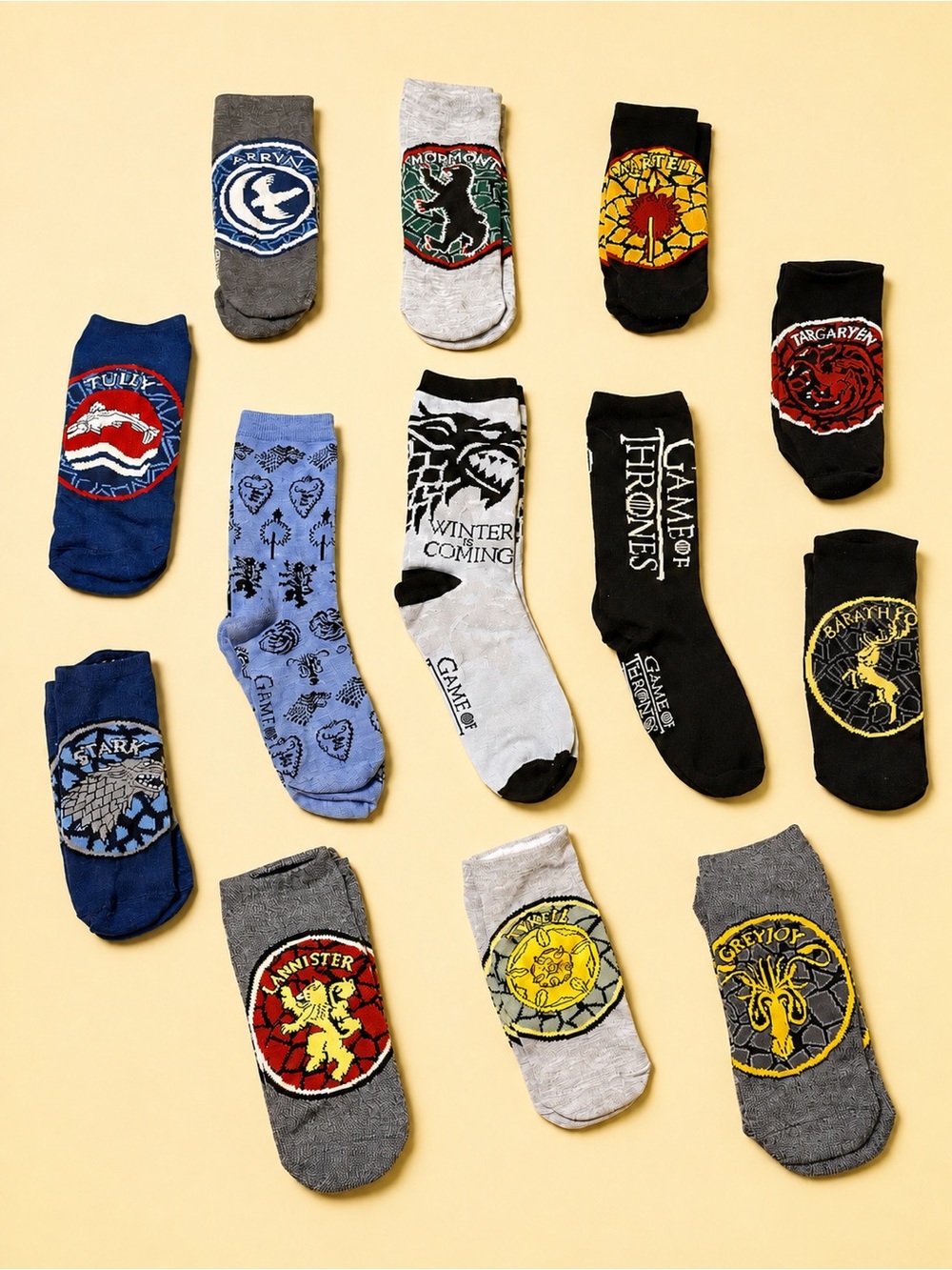 Assorted Game of Thrones Ankle and Tube Socks